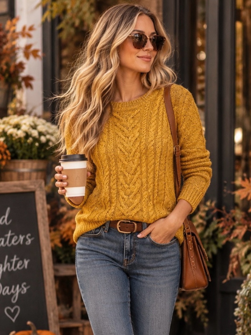 Old Navy Women's Squash Yellow Cable Knit Sweater Size L Cozy
Fall Academia